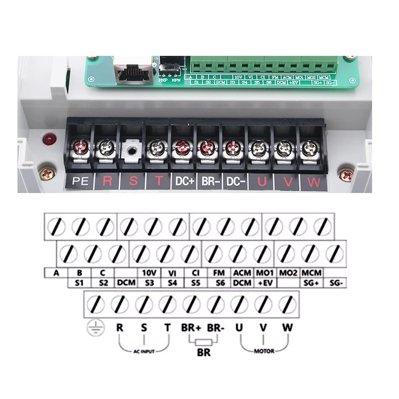 Inversor FULING VFD 3.7 KW 220V 380V Unidad de frecuencia variable 7A Corriente, Control de velocidad del motor del husillo de la fresadora CNC