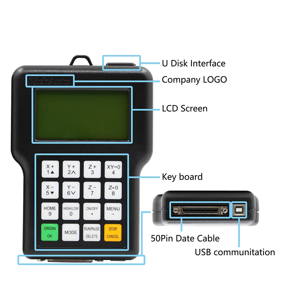 Controlador RichAuto DSP A11 DSP versión en inglés utilizado para máquina enrutadora CNC