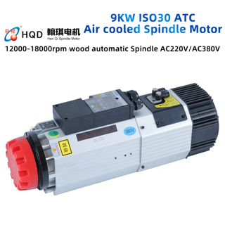 Husillo de cambio de herramienta automático HQD 9KW ISO30 220V 380V ATC motor de husillo refrigerado por aire para enrutador cnc de carpintería 