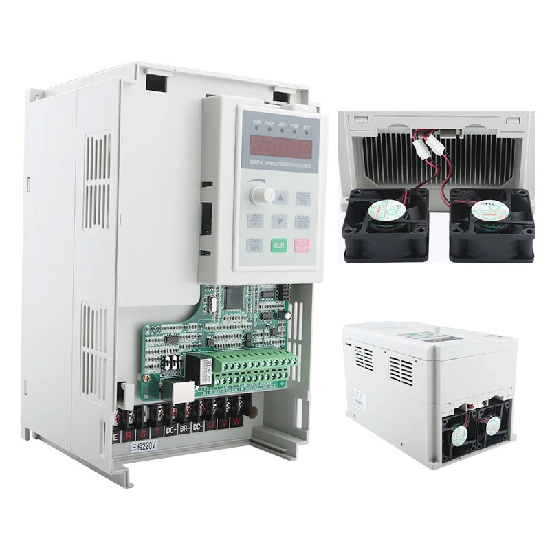 Inversor FULING VFD 3.7 KW 220V 380V Unidad de frecuencia variable 7A Corriente, Control de velocidad del motor del husillo de la fresadora CNC